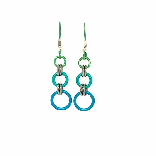 Triple Bean Green Drop Earrings